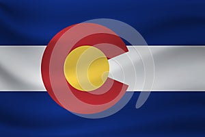 Waving flag of Colorado. Vector illustration