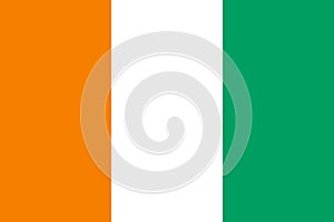 Waving flag of Cote D Ivoire. Vector illustration