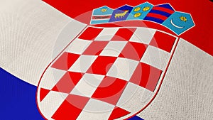 Waving flag of Croatia,3D render