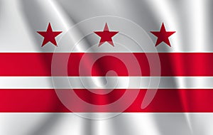 Waving flag of District of Columbia. 10 EPS