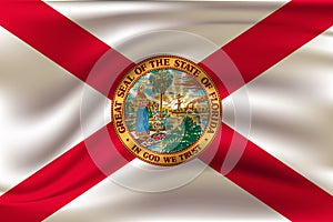 Waving flag of Florida
