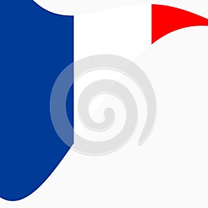 Waving Flag of France on a white background.