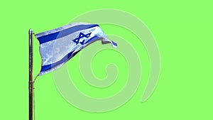 waving flag of Israel for day of the flag on chroma key screen, isolated - object 3D illustration