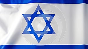 Waving Flag of Israel . A Symbol of Pride and Unity Featuring the Iconic Blue and White Stripes with the Star of David