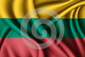 waving flag of Lithuania