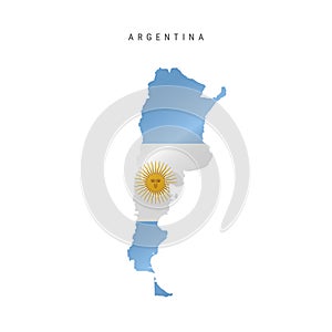 Waving flag map of Argentina. Vector illustration