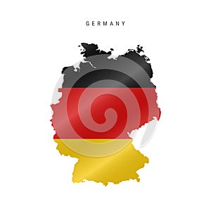 Waving flag map of Germany. Vector illustration