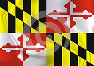 Waving flag of Maryland. 10 EPS