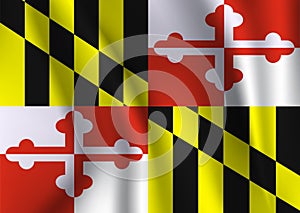 Waving flag of Maryland. 10 EPS