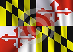 Waving flag of Maryland