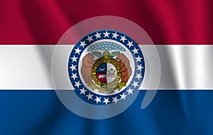 Waving flag of Missouri