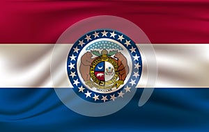 Waving flag of Missouri