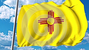 Waving flag of New Mexico. 3D rendering