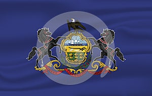 Waving flag of Pensilvania photo