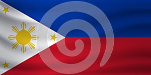 Waving flag of Philippines. Vector illustration