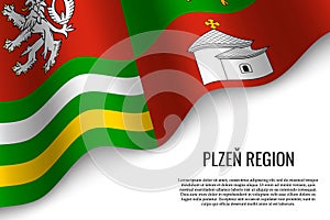 waving flag of region Czech Republic