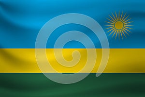 Waving flag of Rwanda. Vector illustration