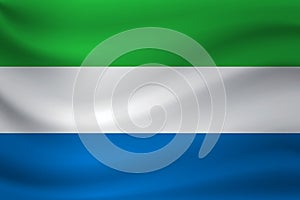 Waving flag of Sierra Leone. Vector illustration