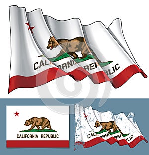 Waving Flag of the State of California