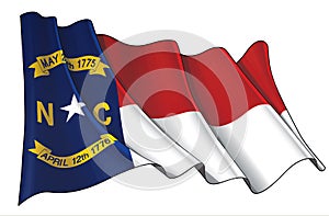 Waving Flag of the State of North Carolina