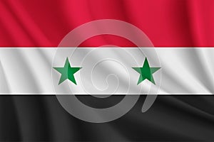 waving flag of Syria, Vector Syria flag, closeup of Syria flag