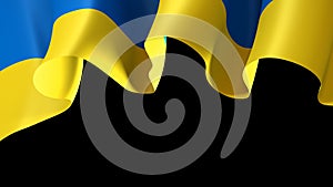 Waving flag of ukraine for banner design. Ukrainian waving flag animated background. Ukrainian festive design. Seamless loop