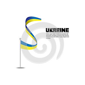 Waving flag of ukraine. banner or ribbon vector template for independence day Premium Vector