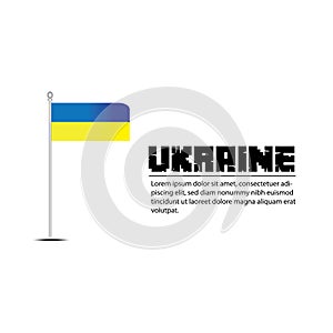 Waving flag of ukraine. banner or ribbon vector template for independence day Premium Vector