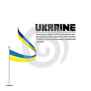 Waving flag of ukraine. banner or ribbon vector template for independence day Premium Vector