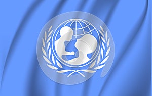 Waving flag of the Unicef