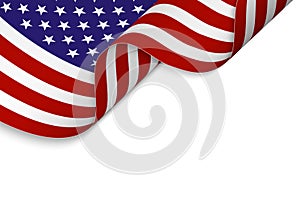 Waving flag of United States.