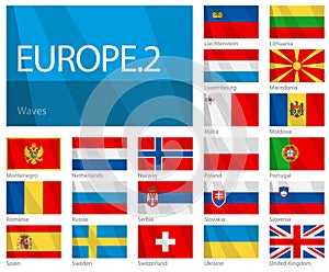 Waving Flags of European Countries - Part 2