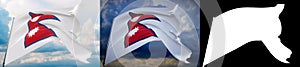 Waving flags of the world - flag of Nepal. Set of 2 flags and alpha matte image. Very high quality mask without unwanted