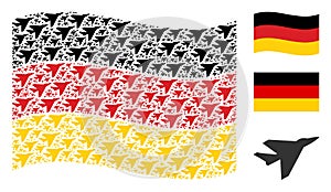 Waving German Flag Collage of Airplane Intercepter Items