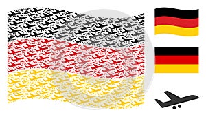 Waving German Flag Pattern of Aiplane Items