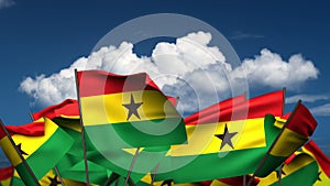 Waving Ghanaian Flags
