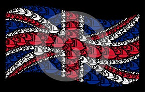 Waving Great Britain Flag Pattern of Yacht Items