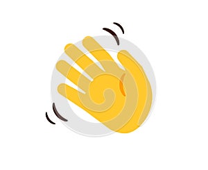 Waving hand. Cartoon moving human hand. Gesture of greeting or goodbye. Negative or disagreement sign. Isolated limb on