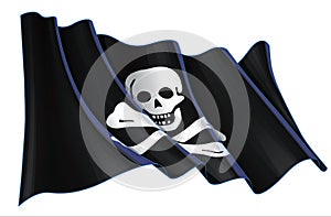 Waving Jolly Roger of Black Sam