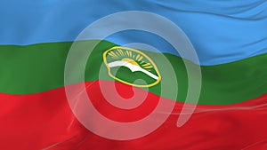 waving looped flag as a background Karachay Cherkessia