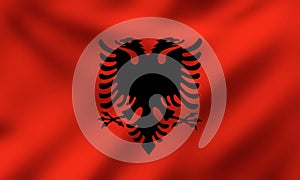 Waving National Flag of Albania