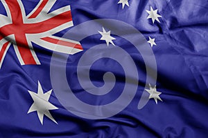 waving national flag of australia .macro shot. 3D illustration