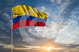 Waving National flag of Colombia