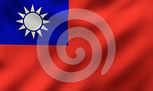 Waving National Flag of the Republic of China, commonly called the flag of Taiwan