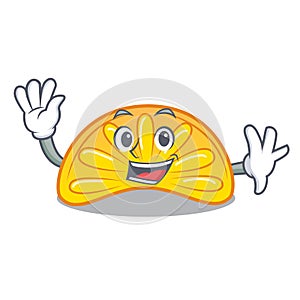 Waving orange jelly candy character cartoon