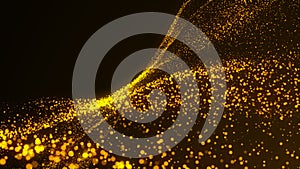 Waving particles floor. Abstract background