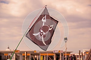 Waving pirate flag jolly roger