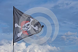 Waving pirate flag jolly roger