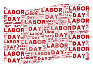Waving Red Flag Collage of Labor Day Texts