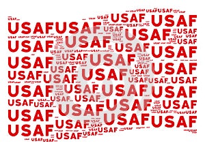 Waving Red Flag Mosaic of USAF Text Items